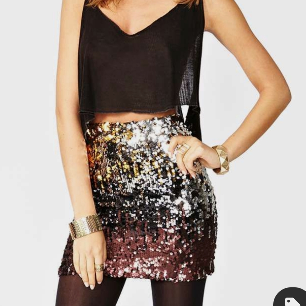 Nasty gal sequin skirt